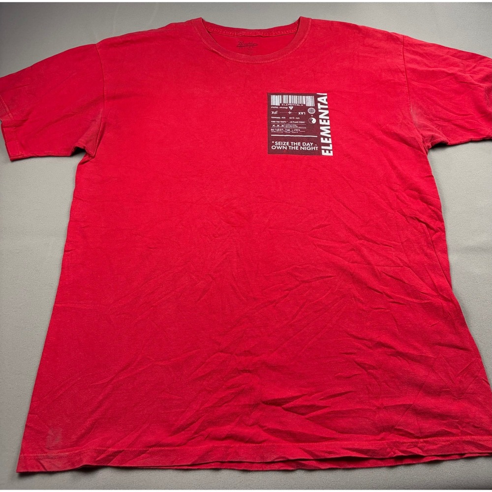Brooklyn Cloth Mens XL Red Elemental Graphic T-Shirt JFK LAX Streetwear Tee